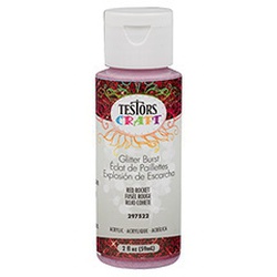 TESTORS 297522 Craft Paint, Glitter, Red Rocket, 2 oz, Bottle