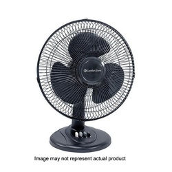 Comfort Zone CZ121WT Oscillating Table Fan, 120 VAC, 12 in Dia Blade,