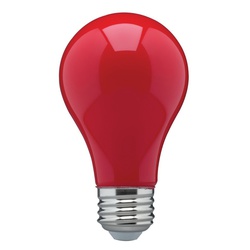 Satco S9642 LED Bulb, General Purpose, A19 Lamp, E26 Lamp Base, Red Light