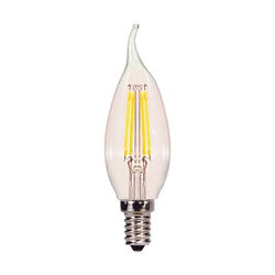 Satco S21723 LED Bulb, Decorative, CA10 Lamp, 60 W Equivalent, E12 Lamp