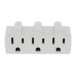 Bright-Way BW85041 Outlet Adapter, 3-Outlet, White
