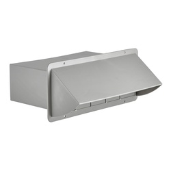 Lambro 117GR Wall Cap, 6 in Duct, Plastic Hood, Gray Hood