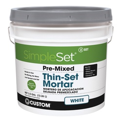 CUSTOM STTSW3 Thin-Set Mortar, Paste, Characteristic, Gray/White, 3.5 gal
