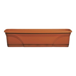 Southern Patio MB2412TC Planter, 23.88 in W, 7.88 in D, Window Box, Plastic,