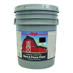 Majic Paints 8-0048-5 Barn and Fence Paint, Flat, Black, 5 gal Pail