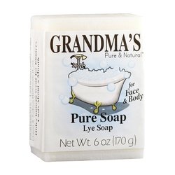 GRANDMA S 60018 Pure and Natural Bar Soap White, White, 6 oz