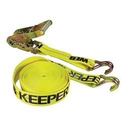 KEEPER 04624 Tie-Down, 2 in W, 40 ft L, Polyester, Yellow, 3333 lb, J-Hook
