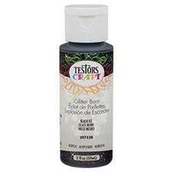 TESTORS 297528 Craft Paint, Glitter Black Ice, 2 oz, Bottle