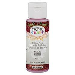 TESTORS 297522 Craft Paint, Glitter, Red Rocket, 2 oz, Bottle
