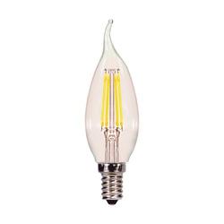 Satco S21723 LED Bulb, Decorative, CA10 Lamp, 60 W Equivalent, E12 Lamp