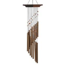 Woodstock Chimes MSA Wind Chime, Spiral, Aluminum/Stone/Wood, Amber/Bronze,