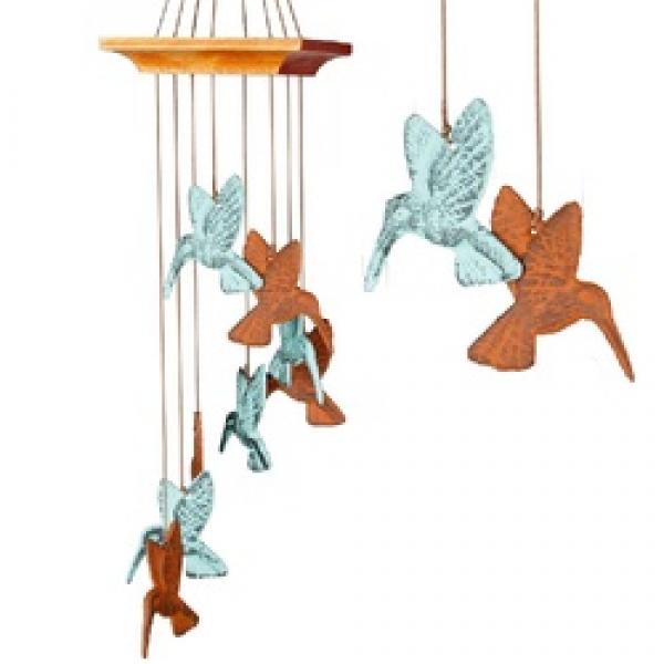 Woodstock Chimes SIGNATURE HHT Habitat Hummingbird Spiral, Aluminum/Wood,