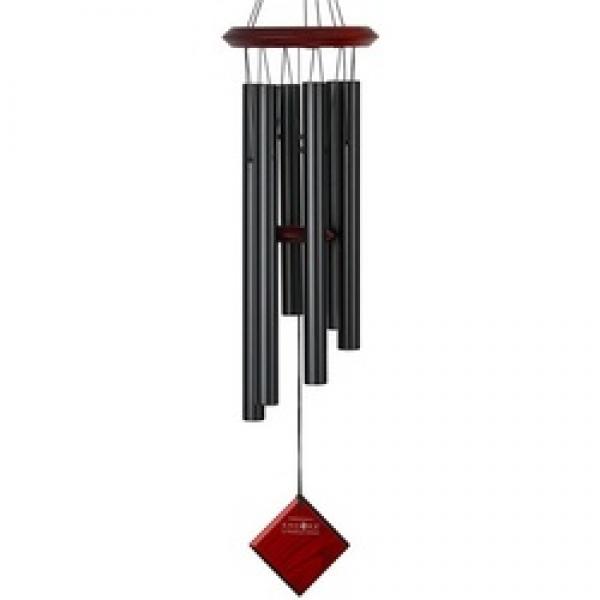 Woodstock Chimes DCK27 Wind Chime, Aluminum/Wood, Black