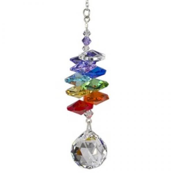 Woodstock Chimes CCBA Crystal Rainbow Cascade, 9 in L, Ball, Austrian