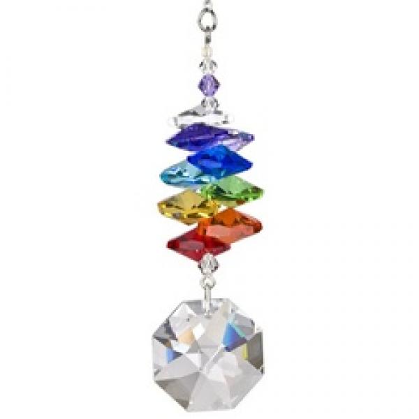 Woodstock Chimes CCOC Crystal Rainbow Cascade, 9-1/2 in L, Octagon, Austrian