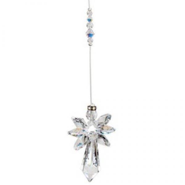 Woodstock Chimes CALAB Crystal Guardian Angel, 7-1/2 in L, Aurora Borealis,
