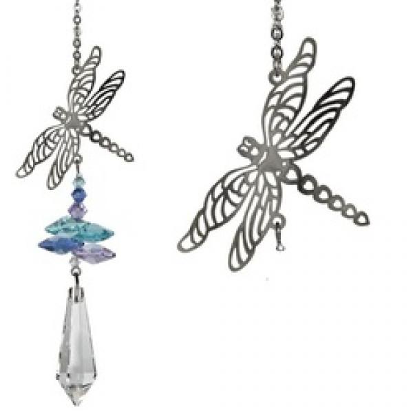 Woodstock Chimes CFDR Crystal Fantasy, 10 in L, Dragonfly, Austrian