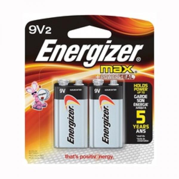 Energizer 522BP-2 Battery, 9 V Battery, 625 mAh, Alkaline, Manganese