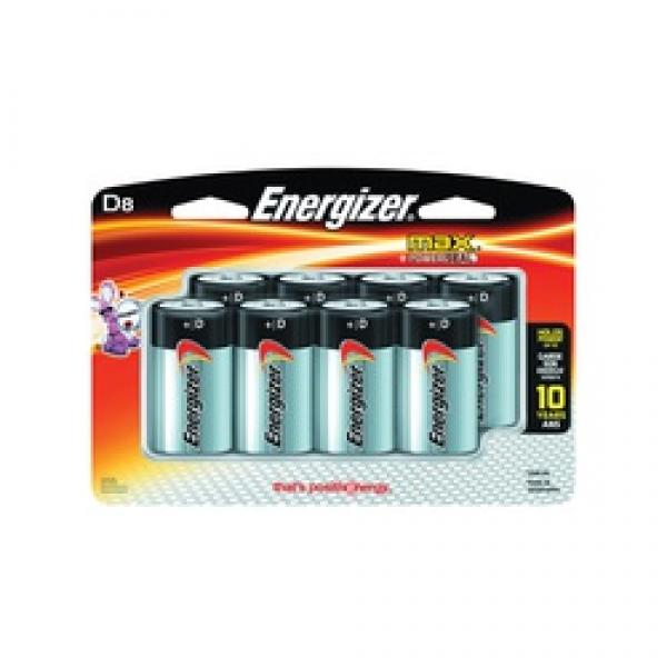 Energizer E95BP-8H Battery, 1.5 V Battery, 18 Ah, D Battery, Alkaline,