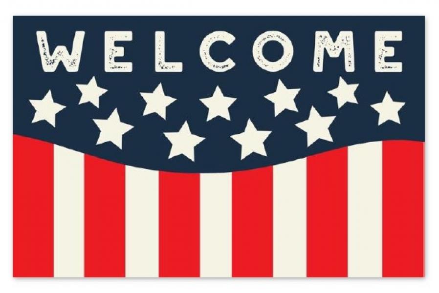 Welcome Mat, Stars & Stripes. 20"x30.5"