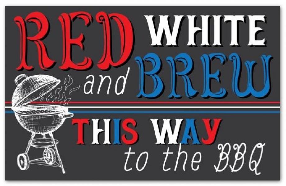 Red White and Brew, This way to the BBQ Welcome Mat. 20"x30.5"