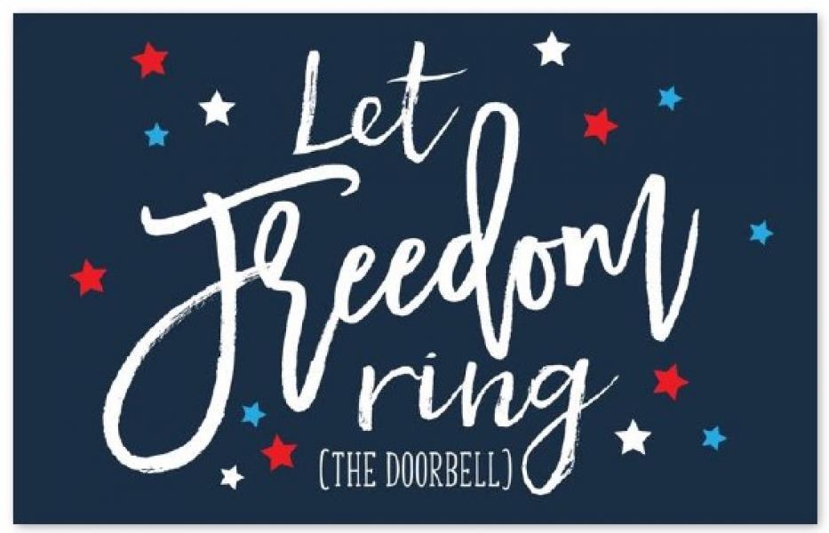 Let Freedom Ring the Doorbell Mat 20"x30.5"