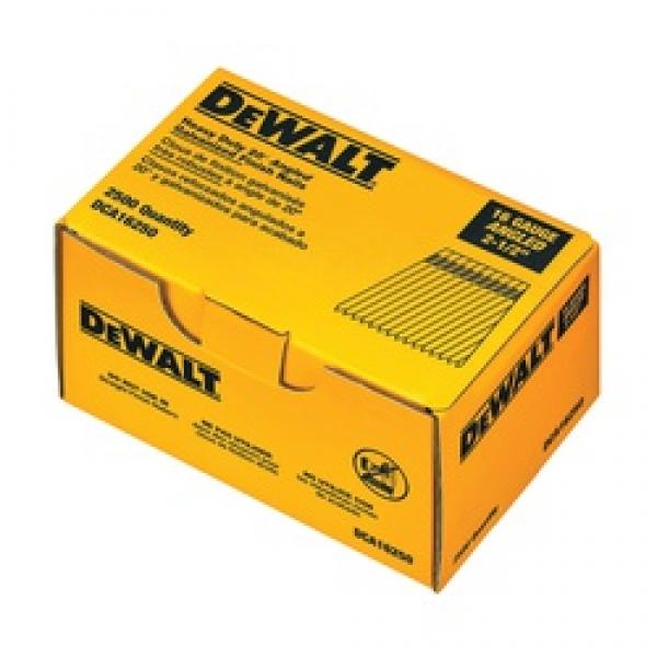 DeWALT DCA16250 Finish Nail, 2-1/2 in L, 16 Gauge, Steel, Galvanized, Brad