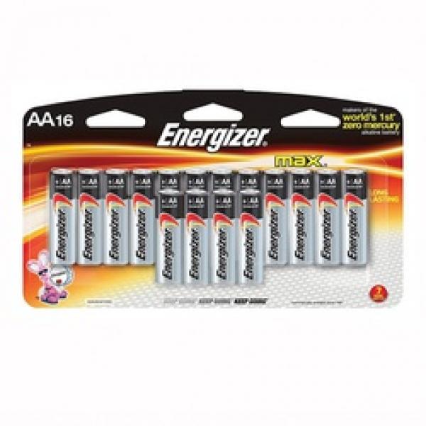 Energizer E91 Series E91LP-16 Alkaline Battery, 1.5 V Battery, 2850 mAh, AA