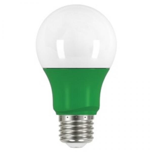Satco S9643 LED Bulb, General Purpose, A19 Lamp, E26 Lamp Base, Green Light