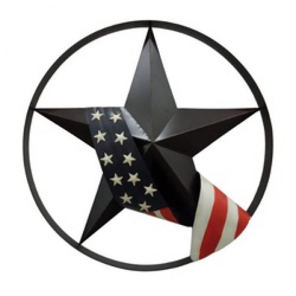 Backyard Expressions 906785 Patriotic Star Wheel Metal