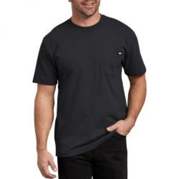 Dickies WS450-BK-M-R Pocket T-Shirt, M, Regular, Cotton Jersey, Black,