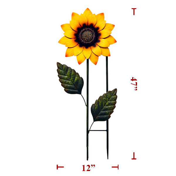 12" x 47" Metal Sunflower