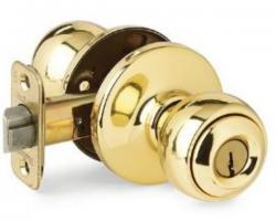 Entry Polo Door Knob Polished Brass
