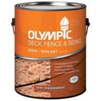 Olympic Deck Fence and Siding Stain Semi-Transparent Brick Red