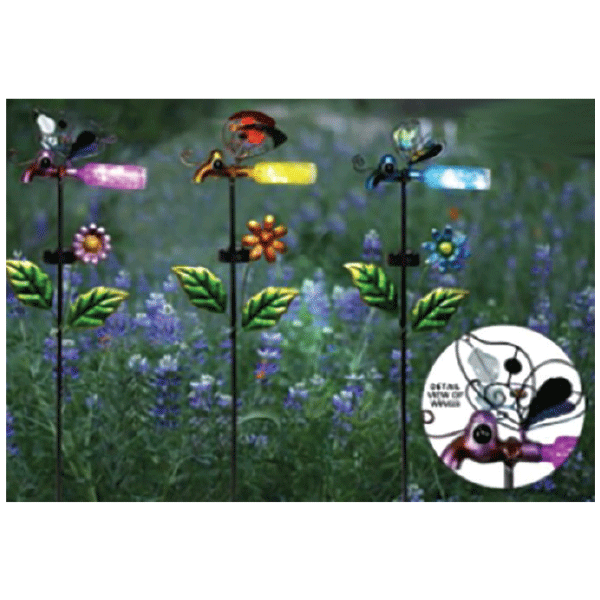 Solar Insect Bottle Garden Stake