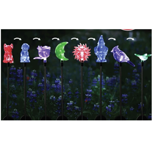 Acrylic Color-Changing Solar LED Stakes - Assorted