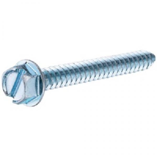 HILLMAN 5293 Screw, #6 Thread, 1/2 in L, Hex, Slotted Drive, Zinc-Plated