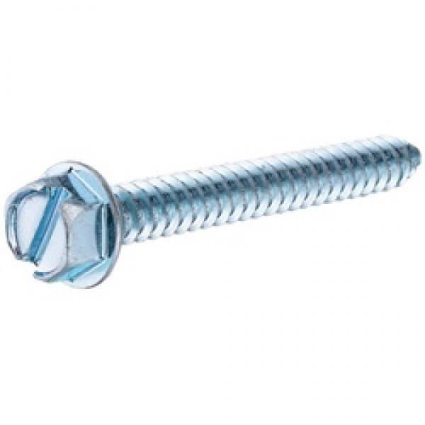 HILLMAN 5338 Screw, #12 Thread, 1/2 in L, Hex, Slotted Drive, Sharp Point,