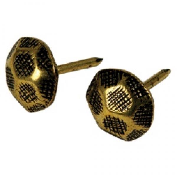 HILLMAN 532455 Furniture Nail, 1 in L, Steel, Antique Brass, Hammered Head,