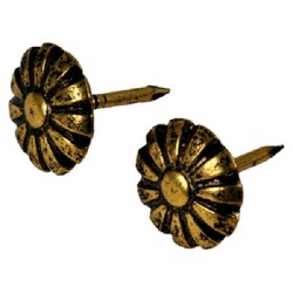 HILLMAN 532461 Furniture Nail, 1 in L, Steel, Antique Brass, Oval Head,