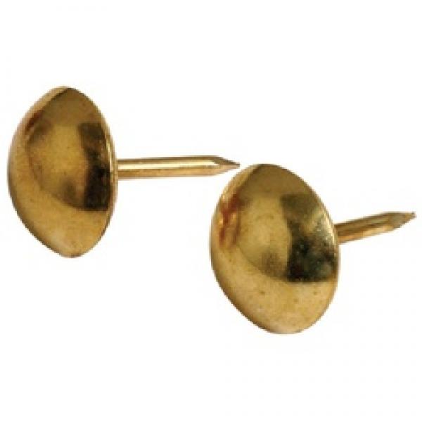 HILLMAN 532464 Furniture Nail, 3/4 in L, Steel, Brass, Round Head, Smooth