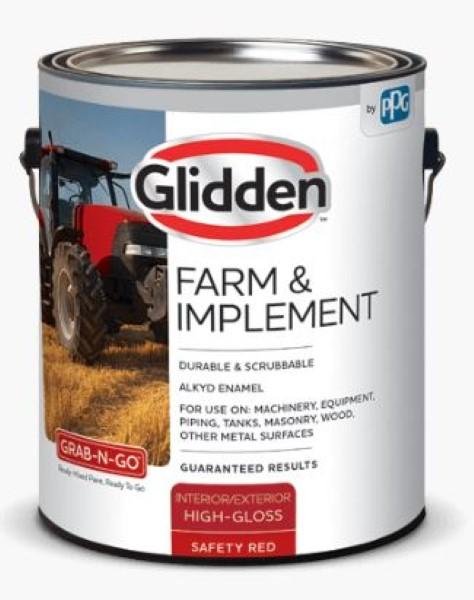 Glidden Farm & Implement Interior/Exterior Paint Gloss Safety Red