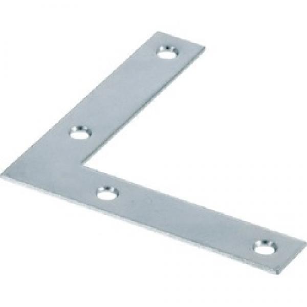 Hardware Essentials 851100 Flat Corner Brace, 4 in L, Iron, Galvanized, 3/4