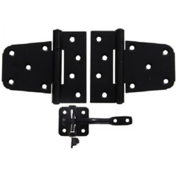 Hardware Essentials 851371 Heavy-Duty Gate Hardware Kit, Steel, Black,