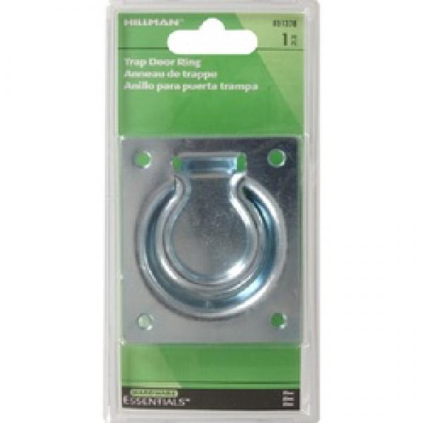 Hardware Essentials 851378 Trap Door Ring, 3-1/2 in L, Steel, Zinc