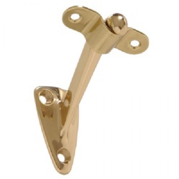 Hardware Essentials 851537 Heavy-Duty Handrail Bracket, Brass, Bright Brass