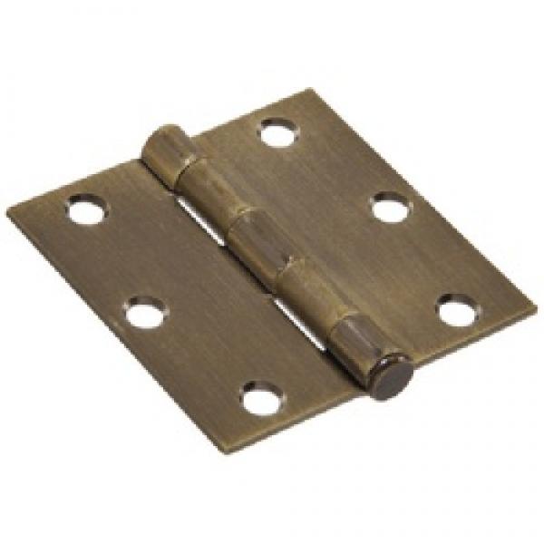 Hardware Essentials 851801 Door Hinge, Antique Brass, Removable Pin