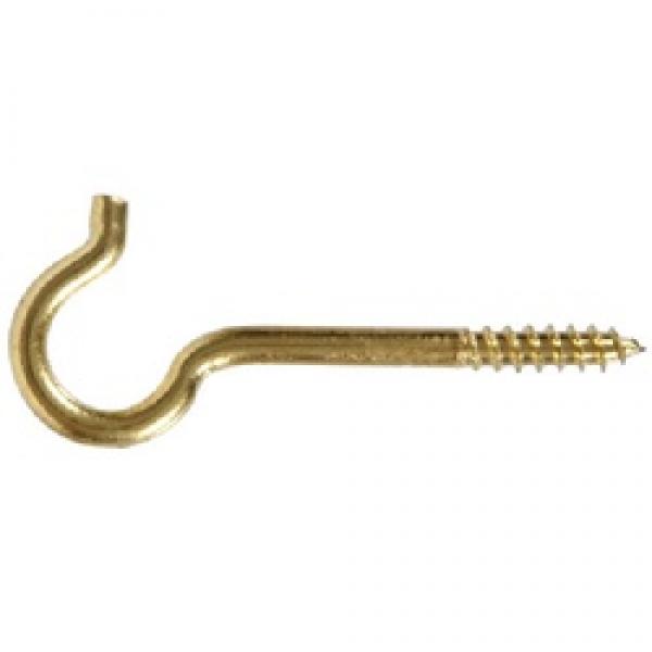 Hardware Essentials 851867 Ceiling Hook, 1-11/16 in L, Steel, Brass