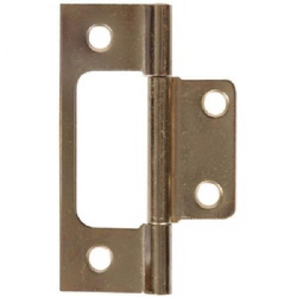 Hardware Essentials 851963 Hinge, Steel, Satin Brass, Fixed Pin, Surface