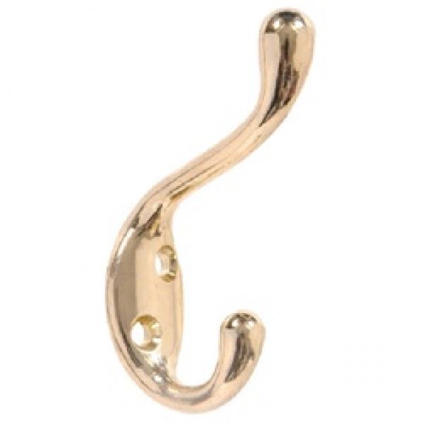 Hardware Essentials 852085 Coat and Hat Hook, Bright Brass